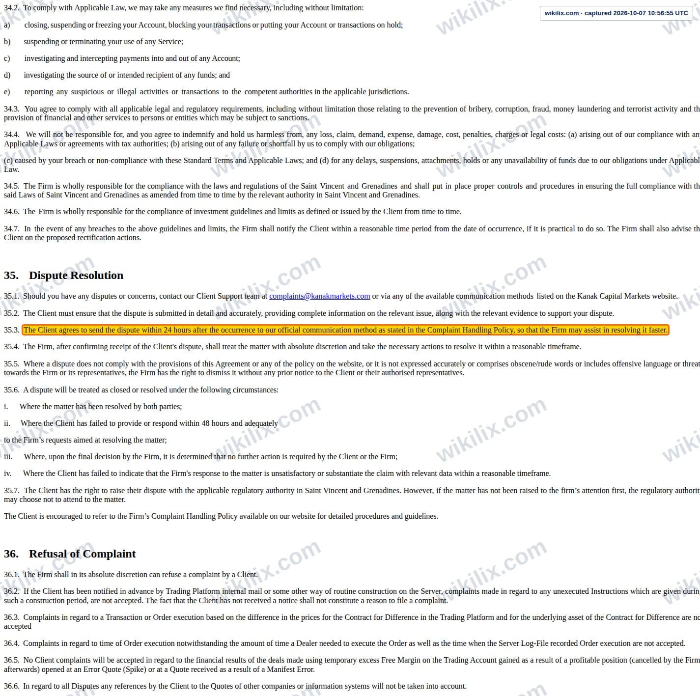 Our full page screenshot of the page this quotation was taken from, on Kanak Capital Markets's site portal.kanakcapitalmarkets.com, taken on Oct 7, 2026. The quoted words are not marked in the image.