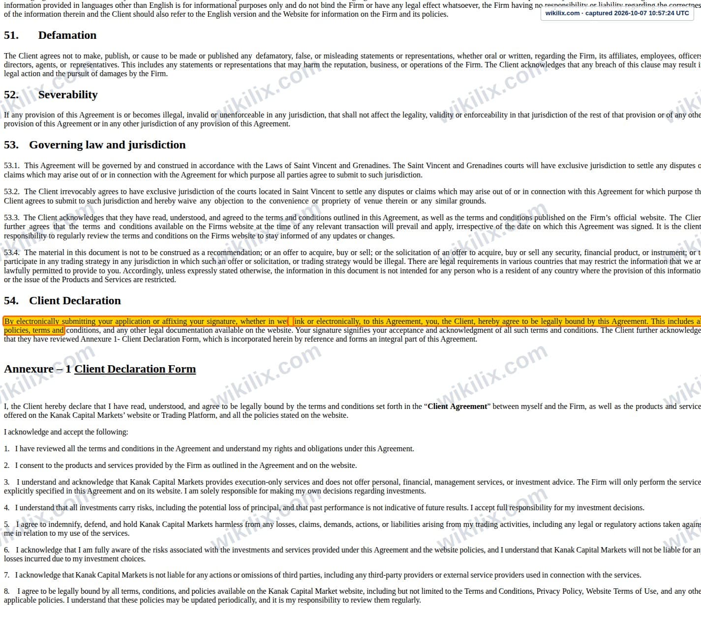 Our full page screenshot of the page this quotation was taken from, on Kanak Capital Markets's site portal.kanakcapitalmarkets.com, taken on Oct 7, 2026. The quoted words are not marked in the image.