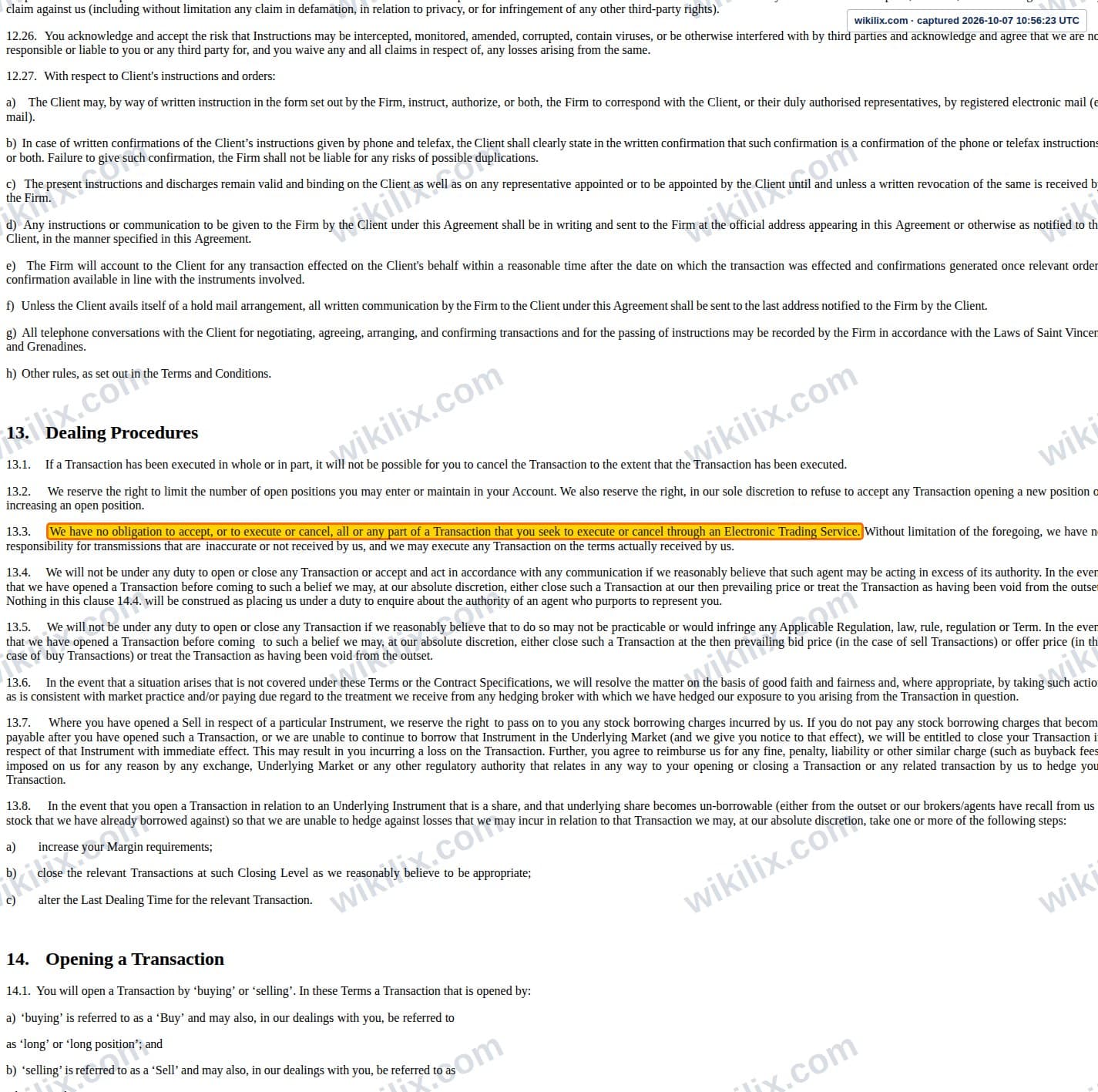 Our full page screenshot of the page this clause sits on, on Kanak Capital Markets's site portal.kanakcapitalmarkets.com, taken on Oct 7, 2026. The quoted words are marked in the image.