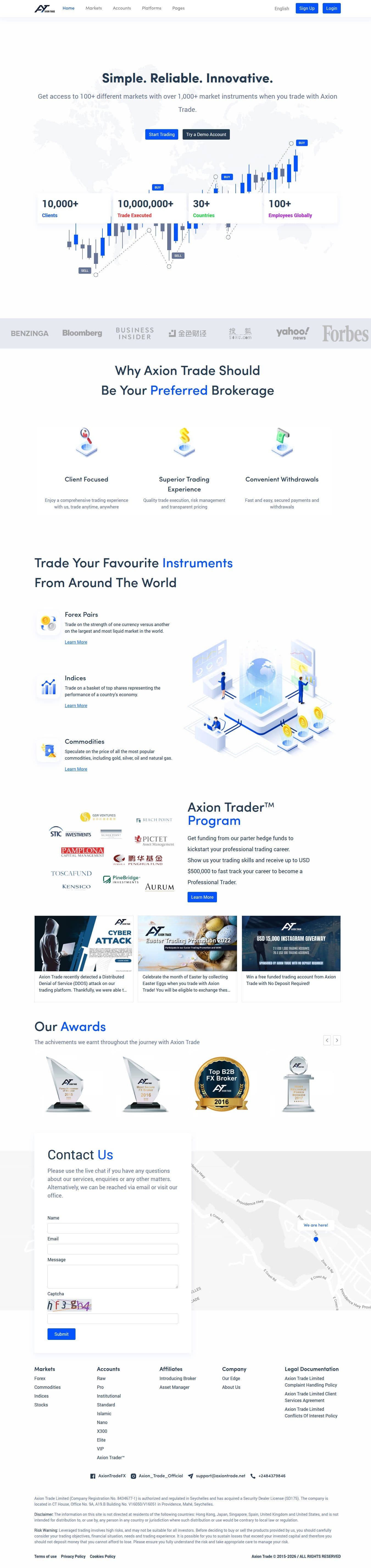 Homepage of axiontrade.net as we captured it