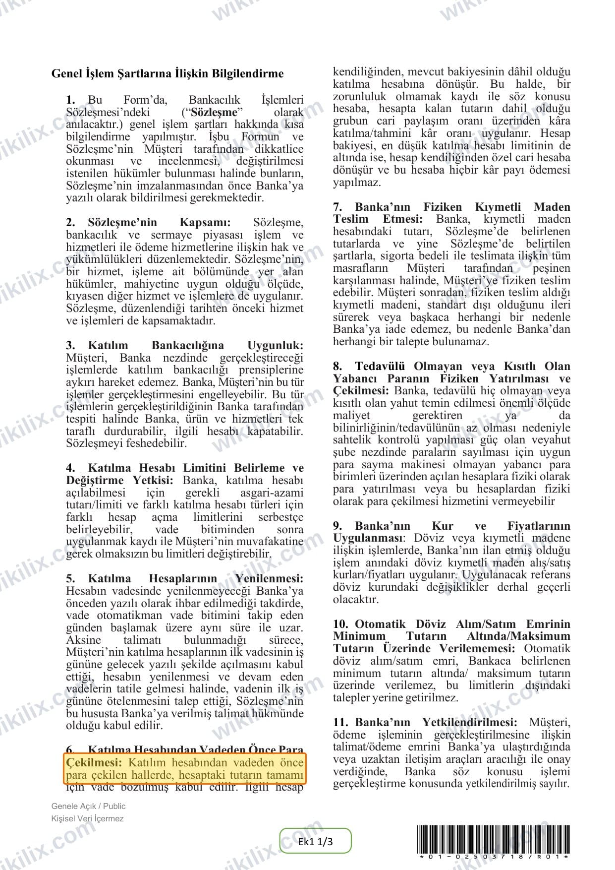 Our full page screenshot of the page this clause sits on, on TURKIYE FINANS's site turkiyefinans.com.tr, taken on Aug 26, 2026. The quoted words are marked in the image.