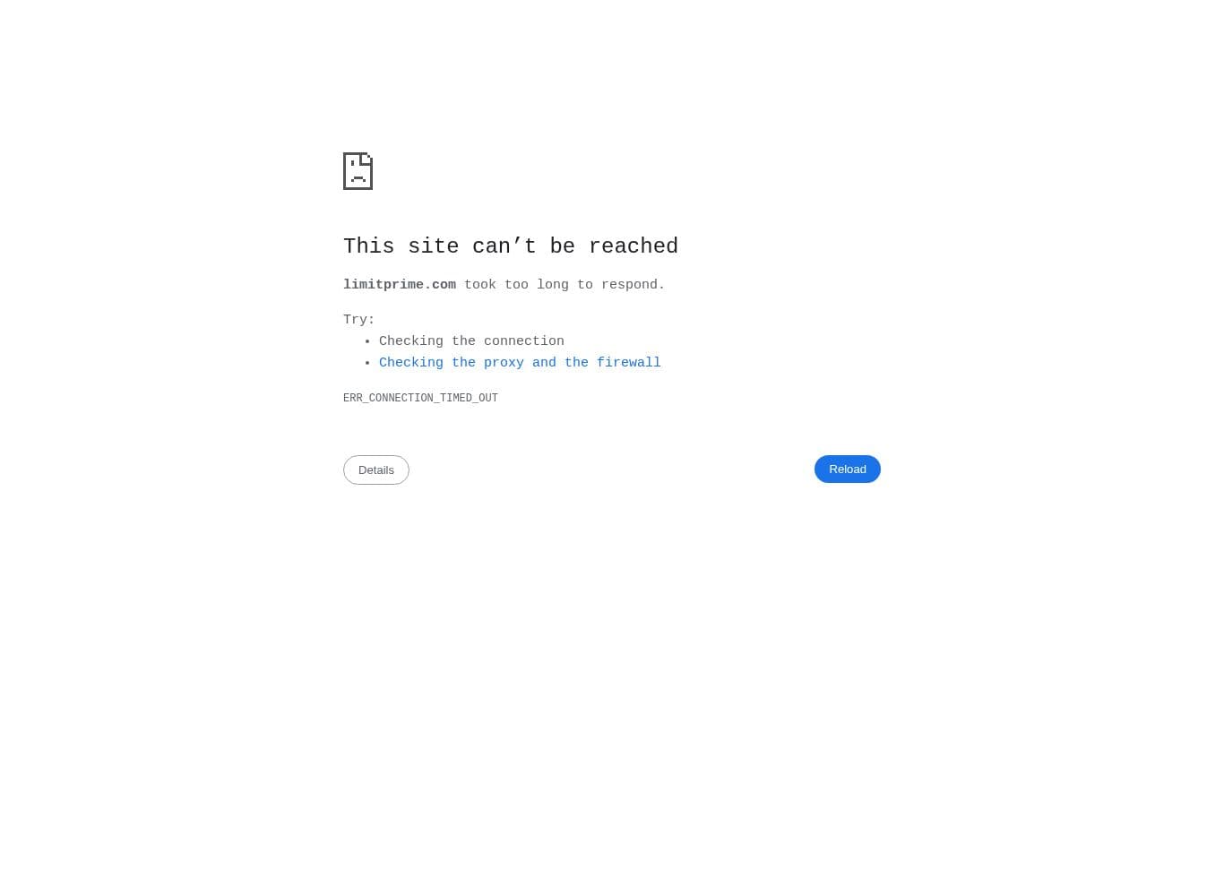 Homepage of limitprime.com as we captured it