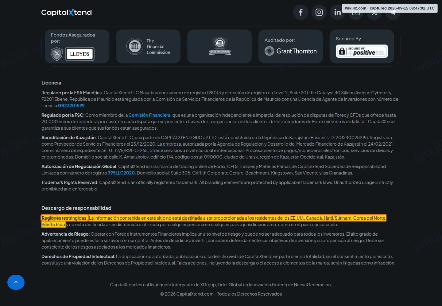 Our full page screenshot of the page that makes this promise, on CapitalXtend's site capitalxtend.com, taken on Sep 15, 2026. The quoted words are marked in the image.