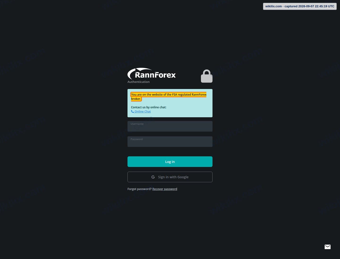 Our full page screenshot of the page that makes this promise, on RannForex's site my.rann.forex, taken on Sep 7, 2026. The quoted words are marked in the image.