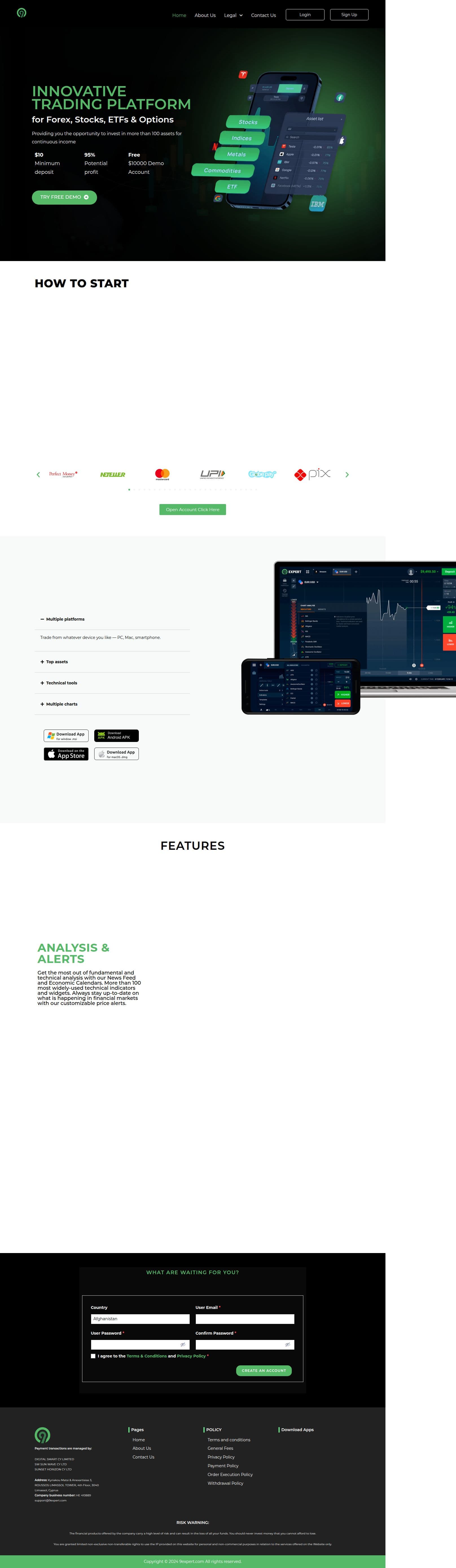 Homepage of 9expert.com as we captured it