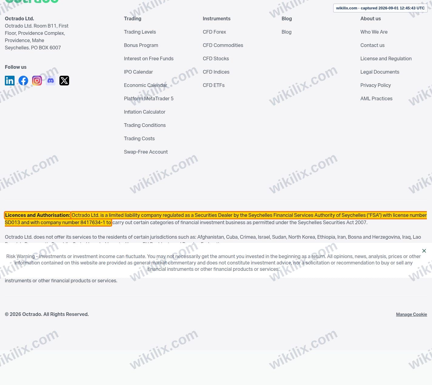 Our full page screenshot of the page this clause sits on, on GULF BROKERS's site gulfbrokers.com, taken on Sep 1, 2026. The quoted words are marked in the image.
