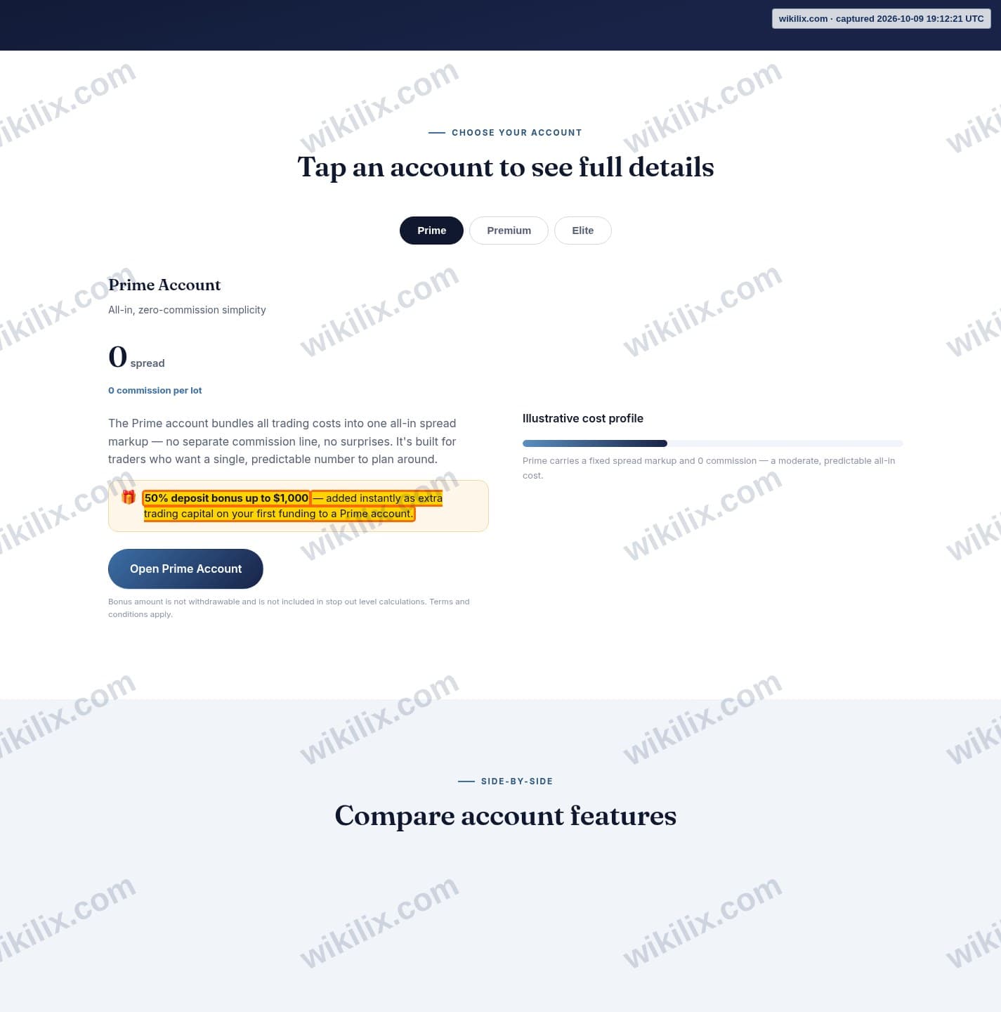 Our full page screenshot of the page this clause sits on, on VR19 Capital's site vr19capital.com, taken on Oct 9, 2026. The quoted words are marked in the image.