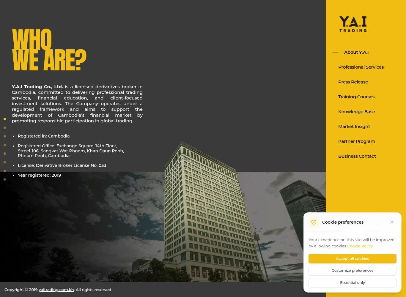 Homepage of yaibrokers.com as we captured it
