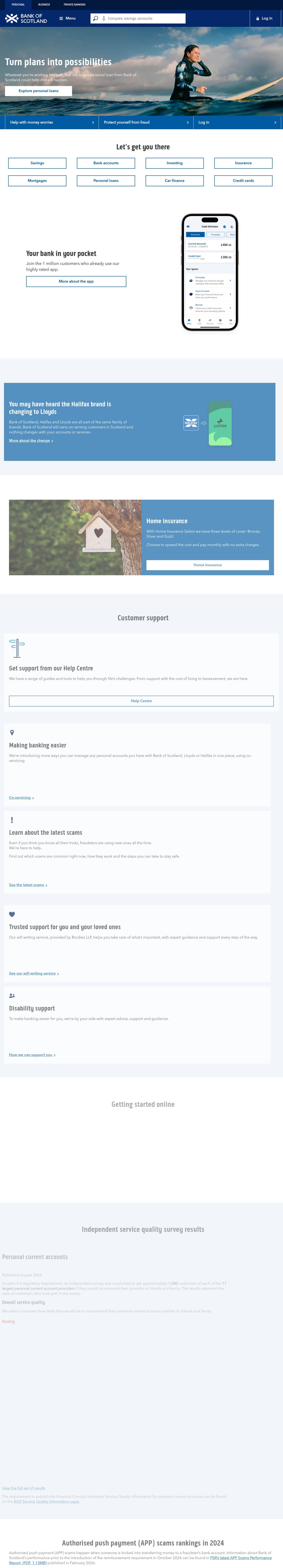 Homepage of bankofscotland.co.uk as we captured it