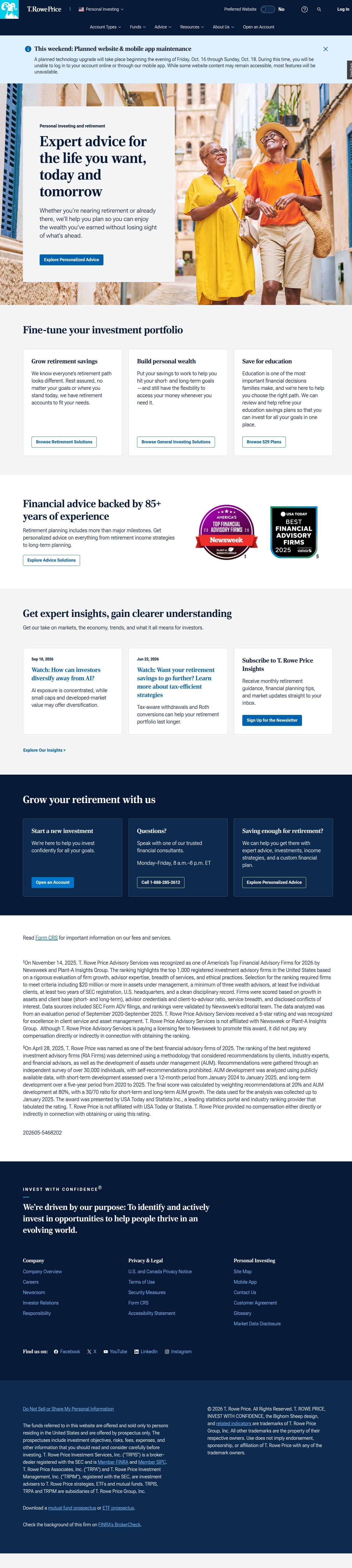 Homepage of troweprice.com as we captured it