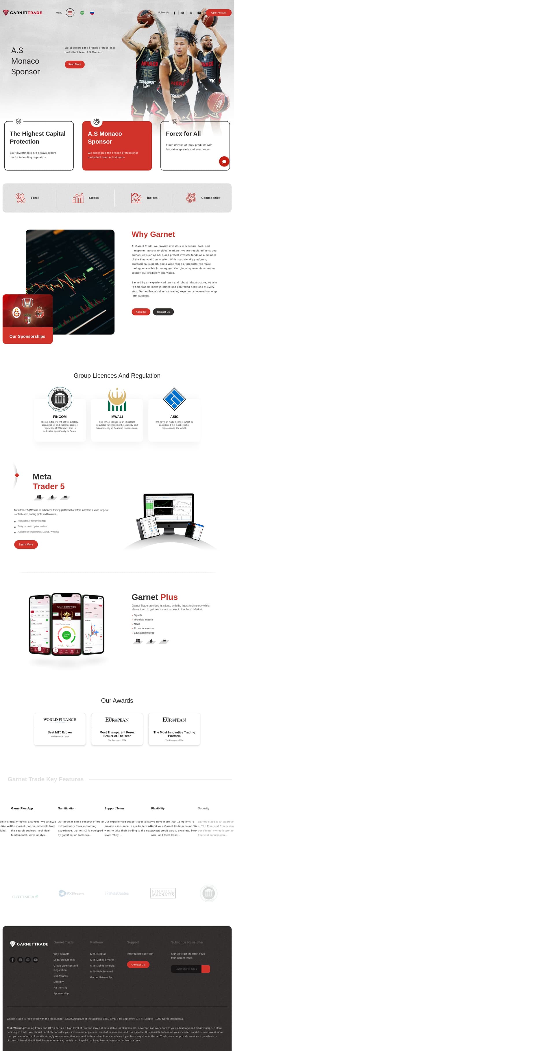 Homepage of garnet-trade.com as we captured it