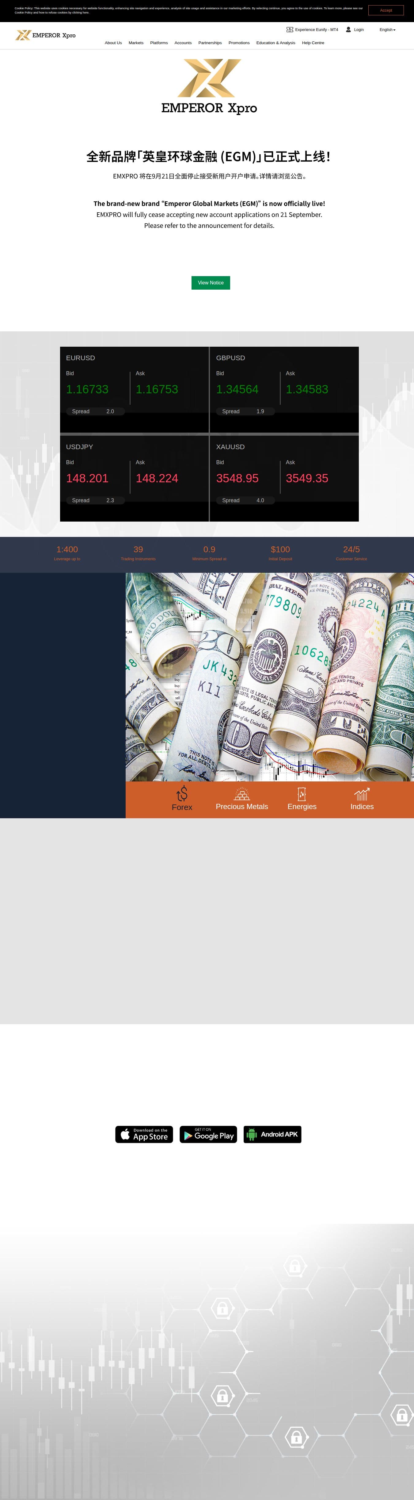 Homepage of emxpro.com as we captured it