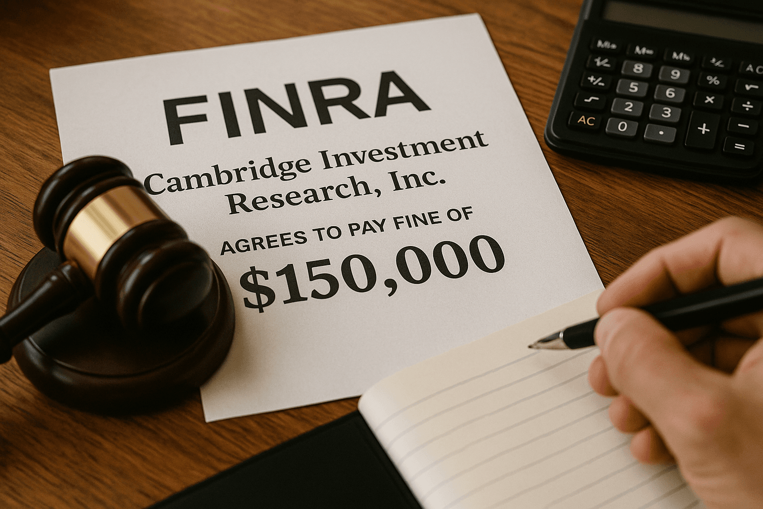 Cambridge Investment Research accepte une amende de FINRA pour manquements de supervision