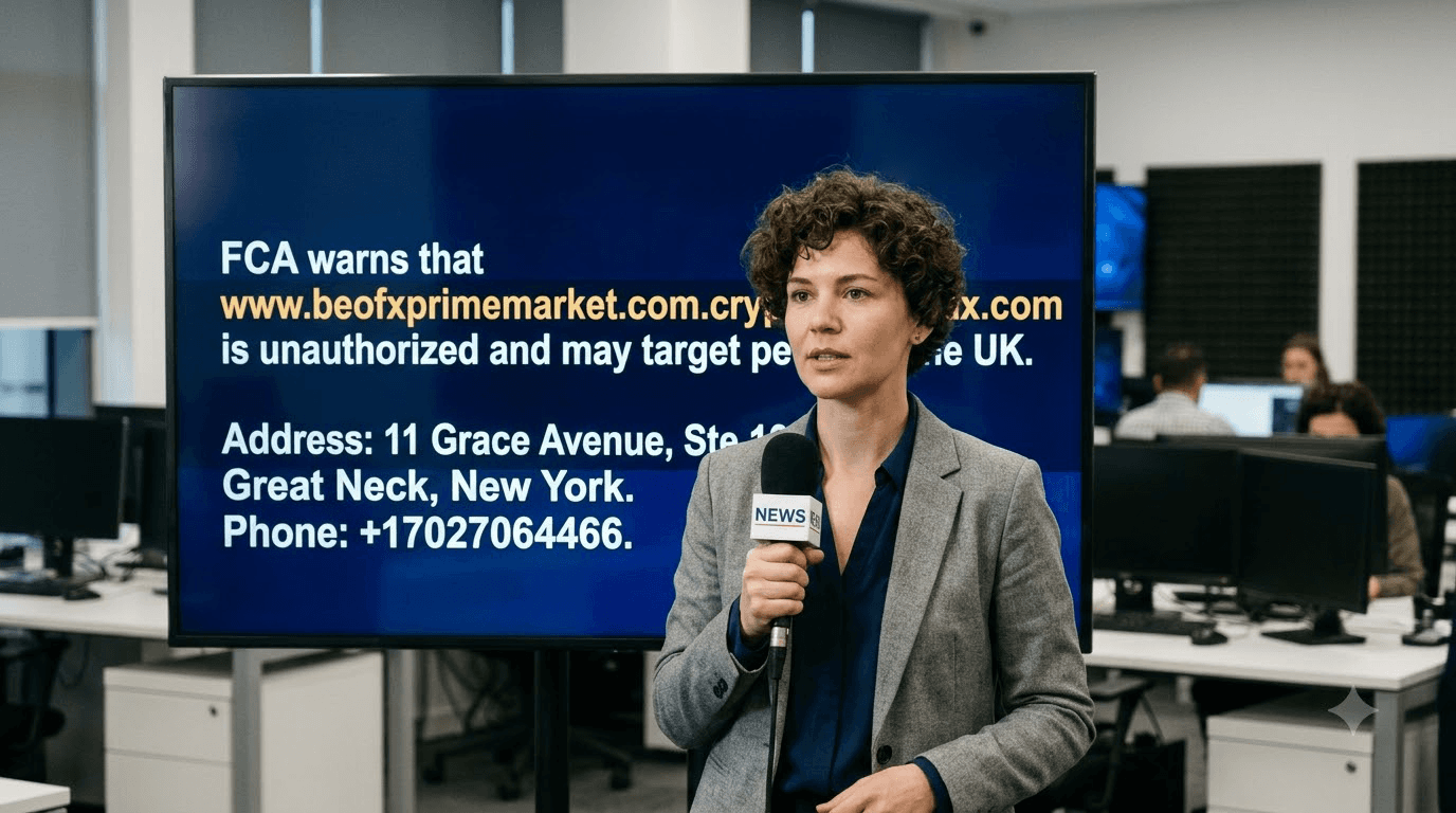 FCA Warns Over Unauthorised Website beofxprimemarket.com.cryptochainovax.com Targeting UK Consumers