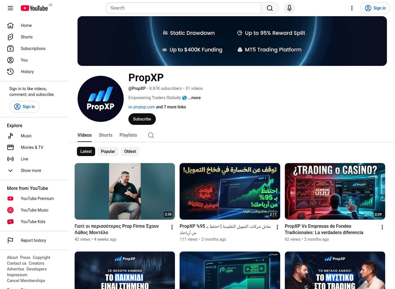 Official youtube profile