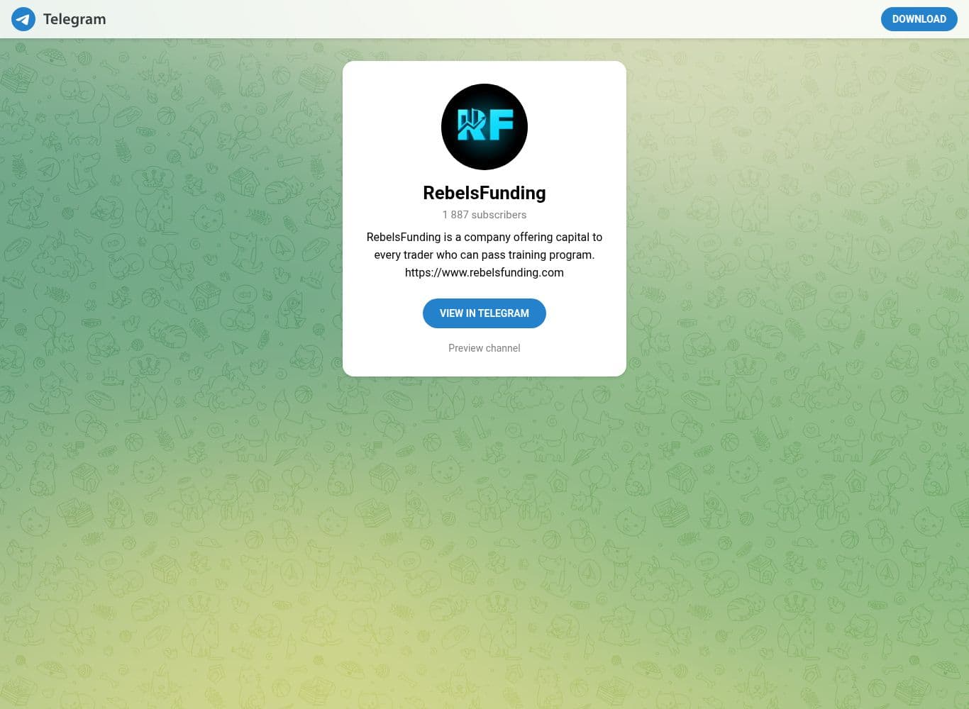 Official Telegram channel, 1,887 subscribers