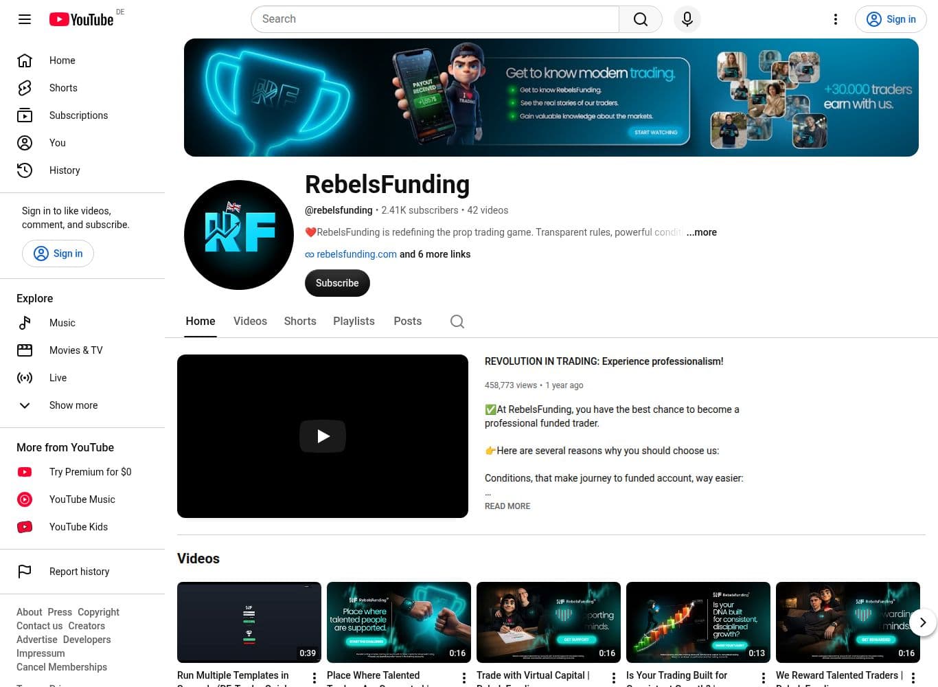 Official youtube profile