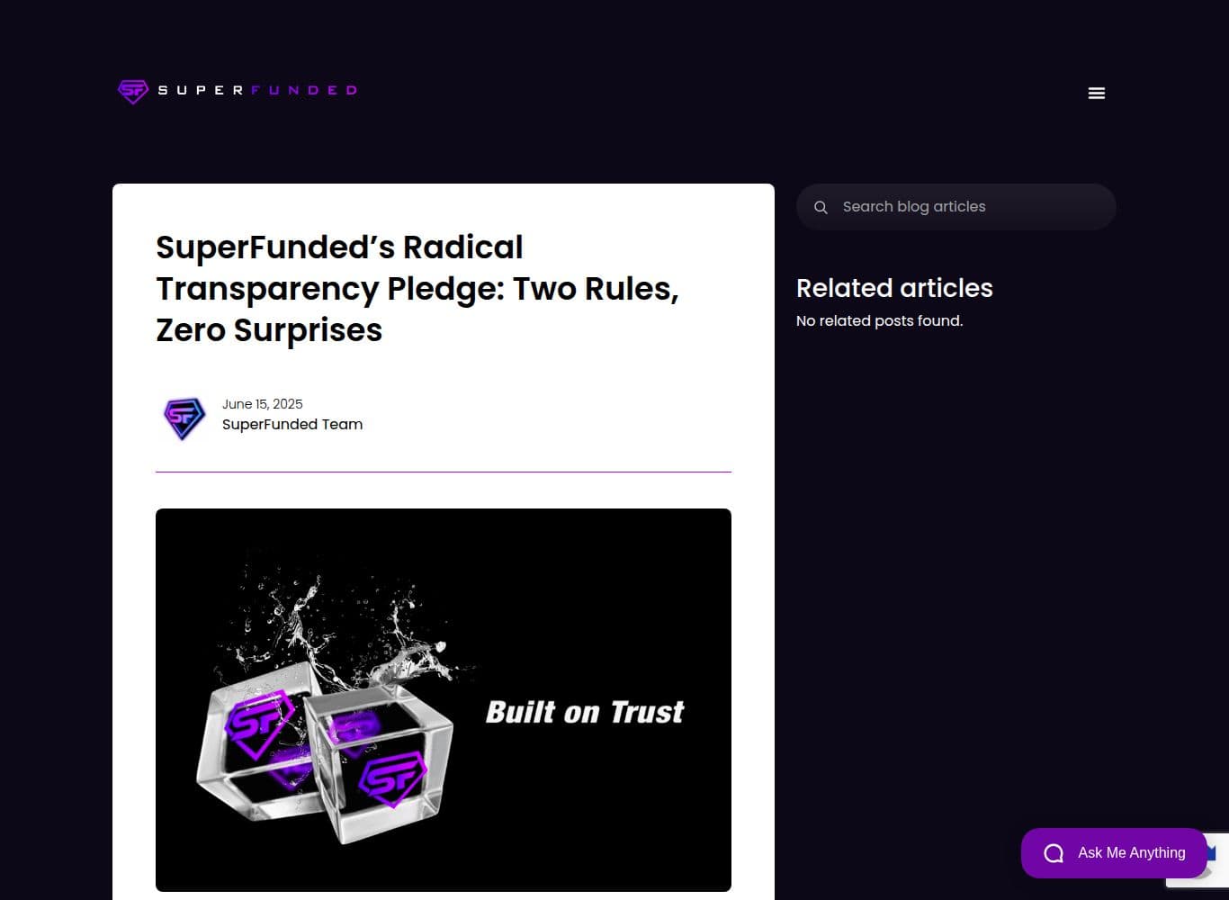 The firm's own transparency pledge promising two limits and no retroactive infractions, contradicted by its current rulebook