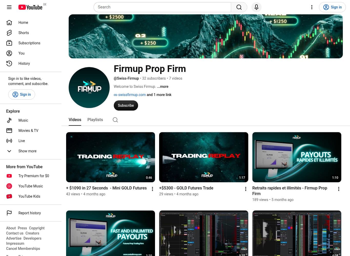Official youtube profile