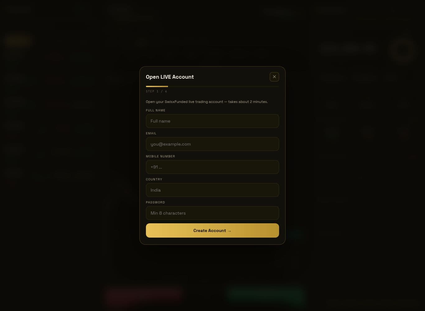 The trader portal showing a deposit cashier with card, crypto and bank rails alongside balance withdrawal
