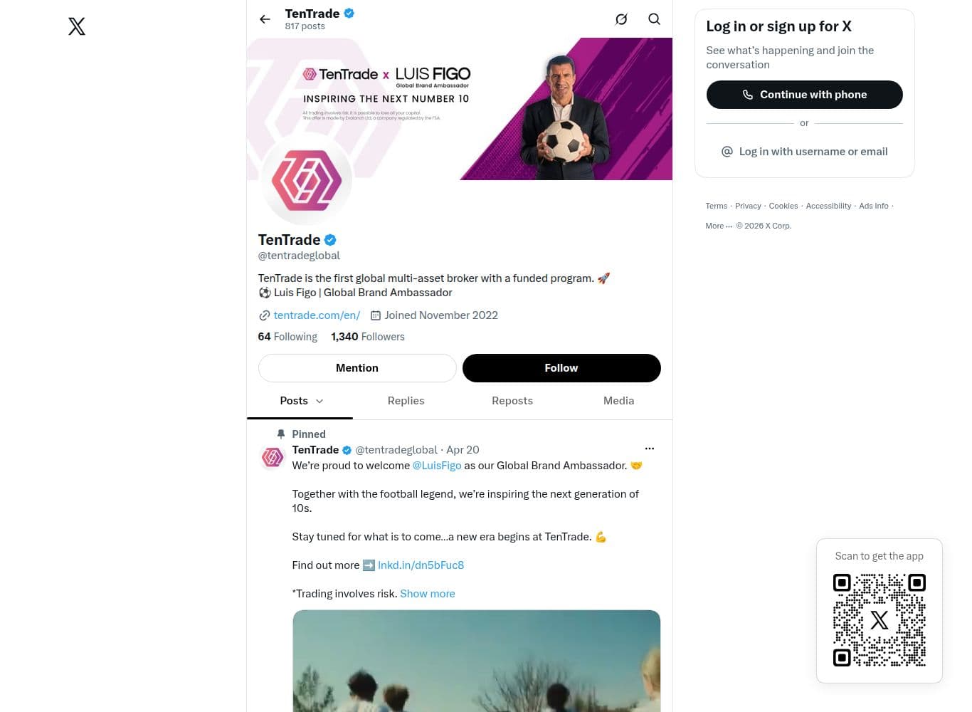 TenTrade official X account