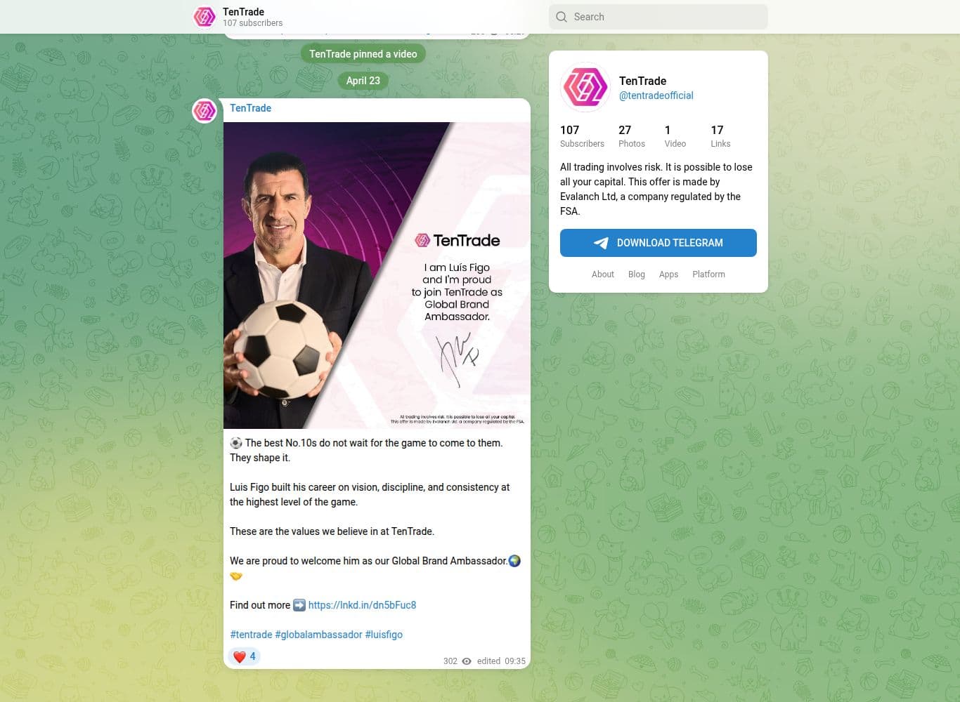 TenTrade official Telegram channel