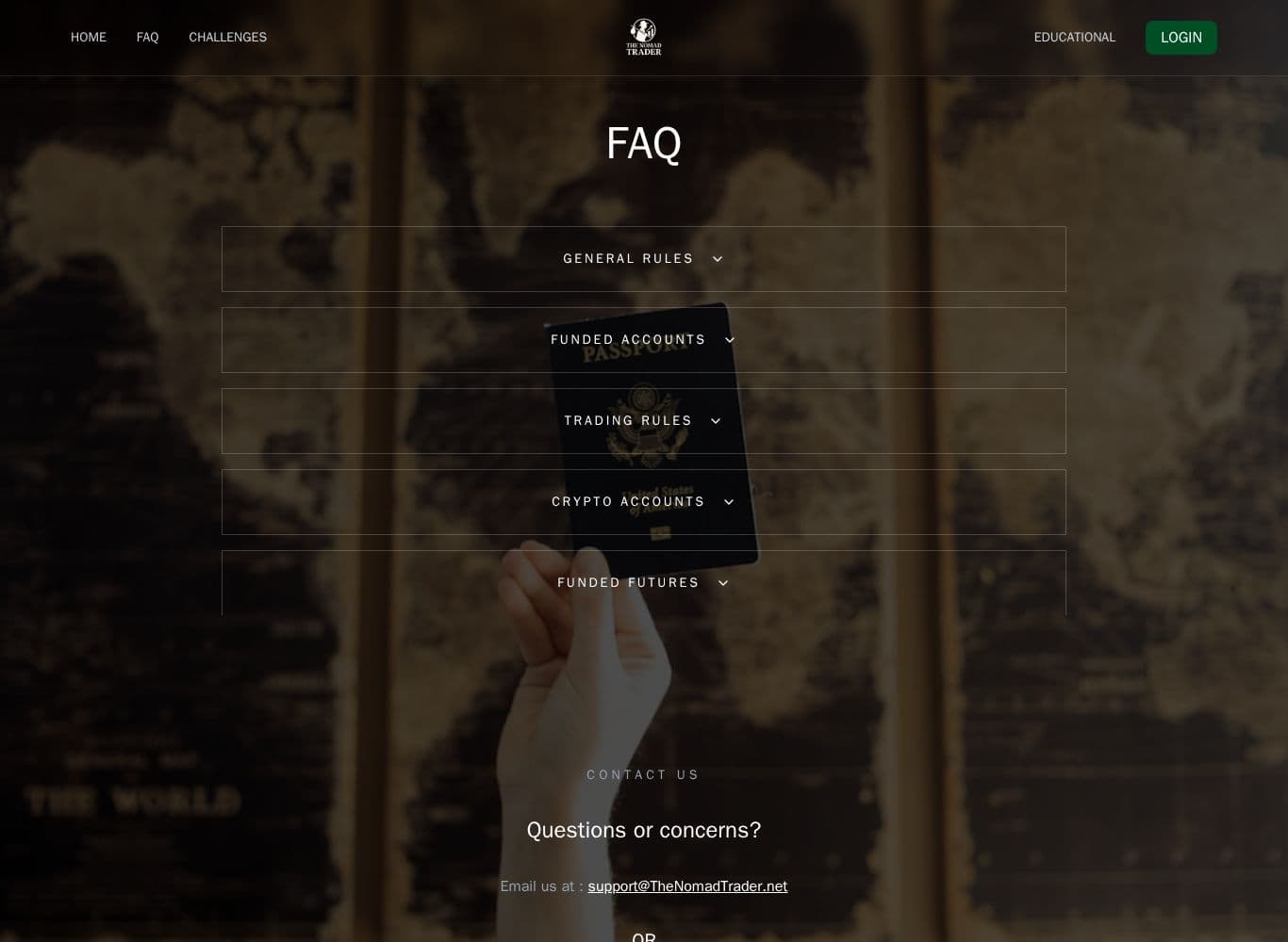 FAQ page disclaimer naming Forest Park FX LTD as the contracting party