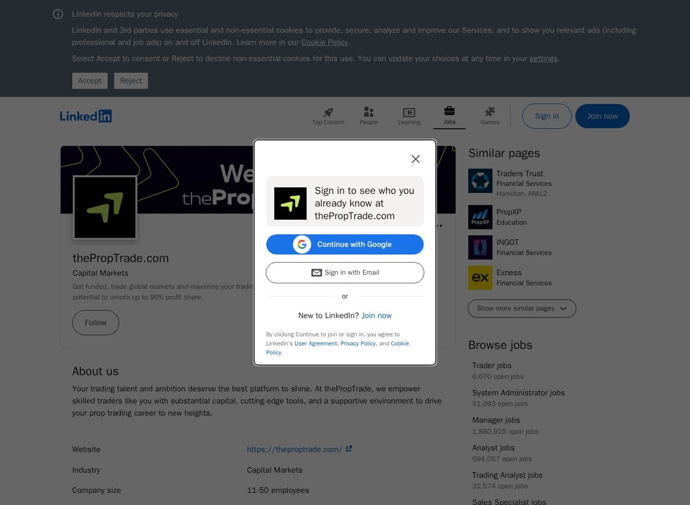 LinkedIn company page with 1,135 followers and daily workshop posts through September 2026