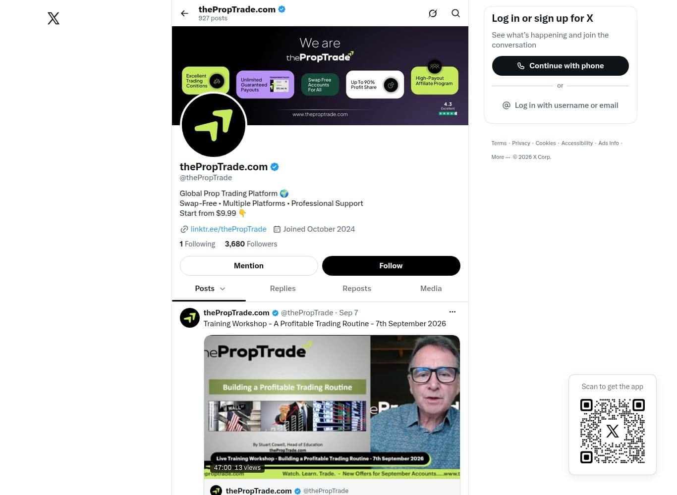 Official X account for thePropTrade