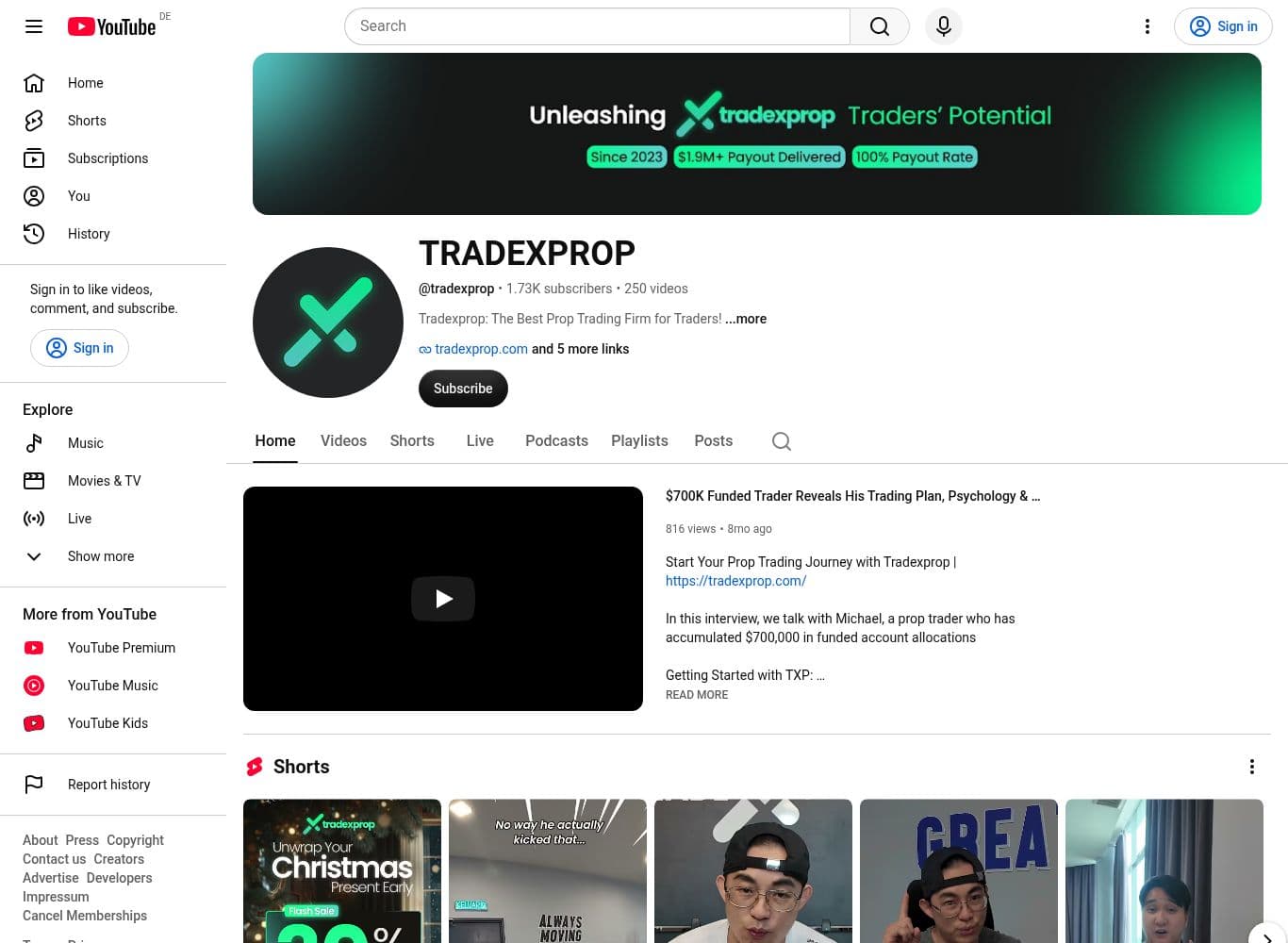 Official youtube profile
