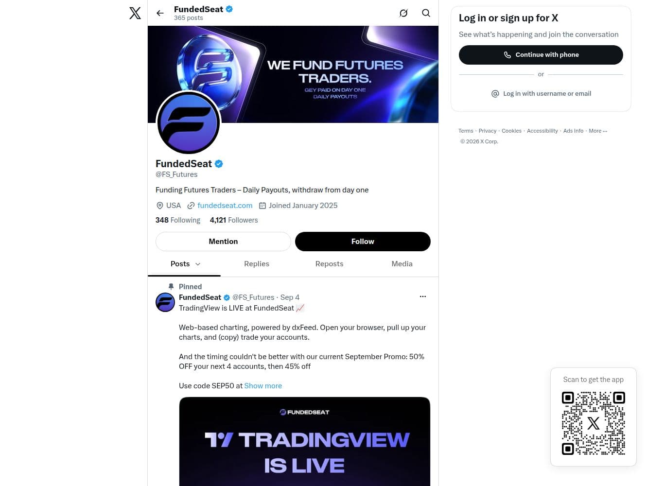 Official FundedSeat account on X