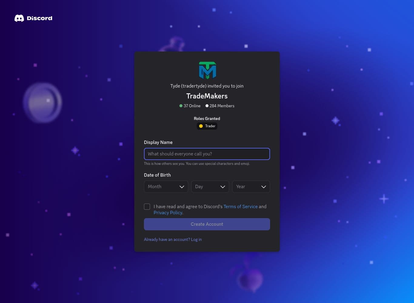 Official Discord invite showing member count and the payouts channel
