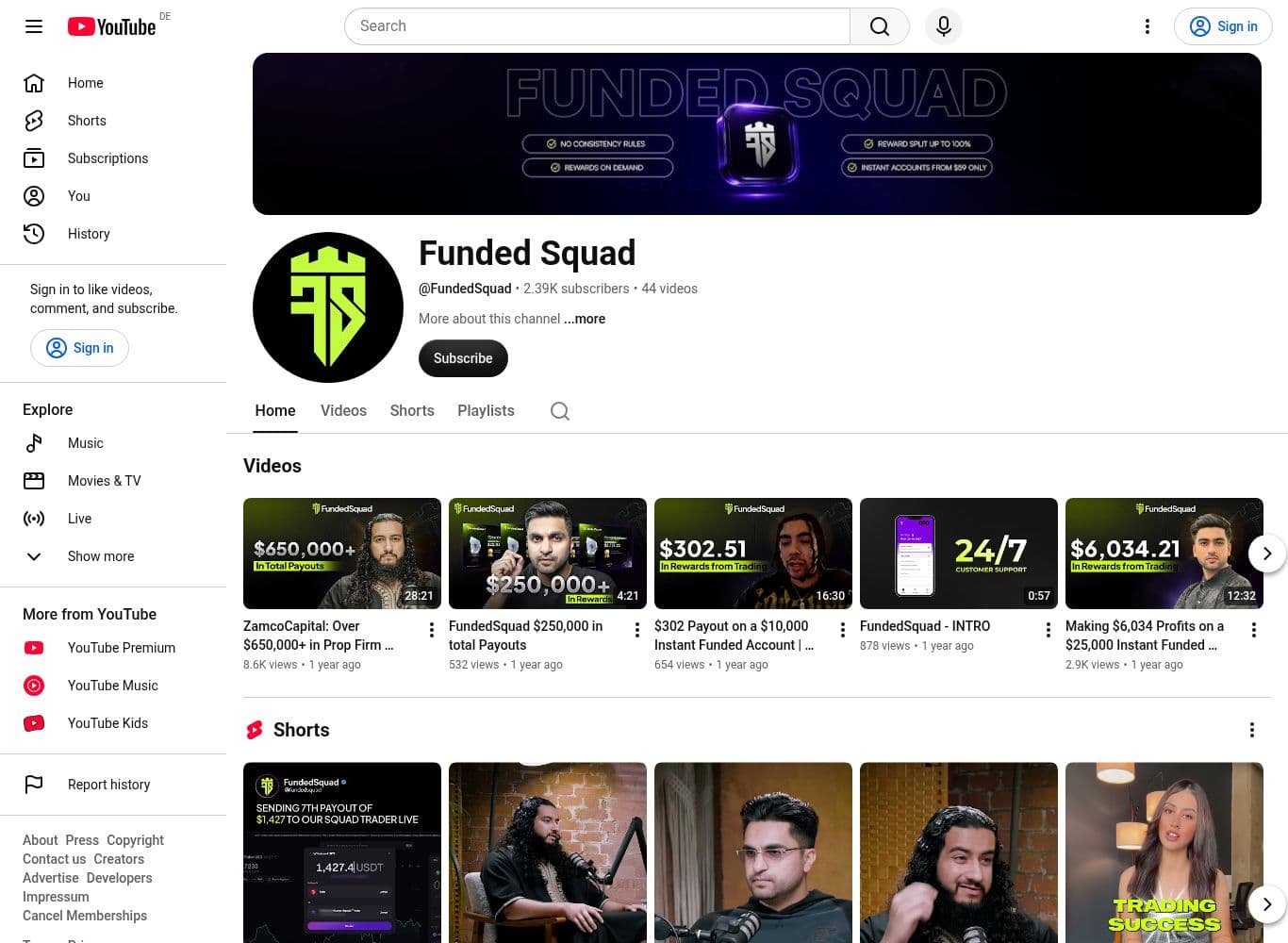 Official youtube profile