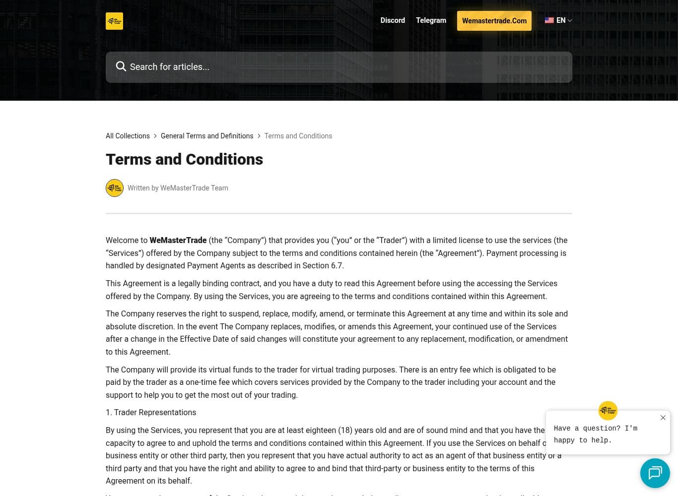 Terms and Conditions carrying the sole and absolute discretion amendment right and the compliance clause
