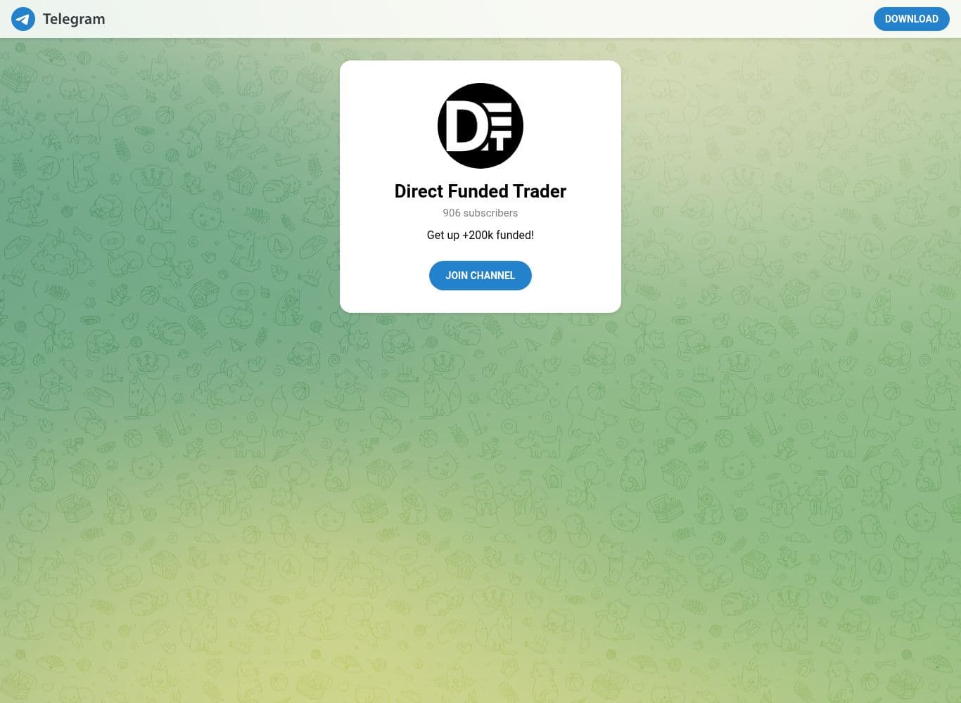 Official Telegram channel showing 906 subscribers