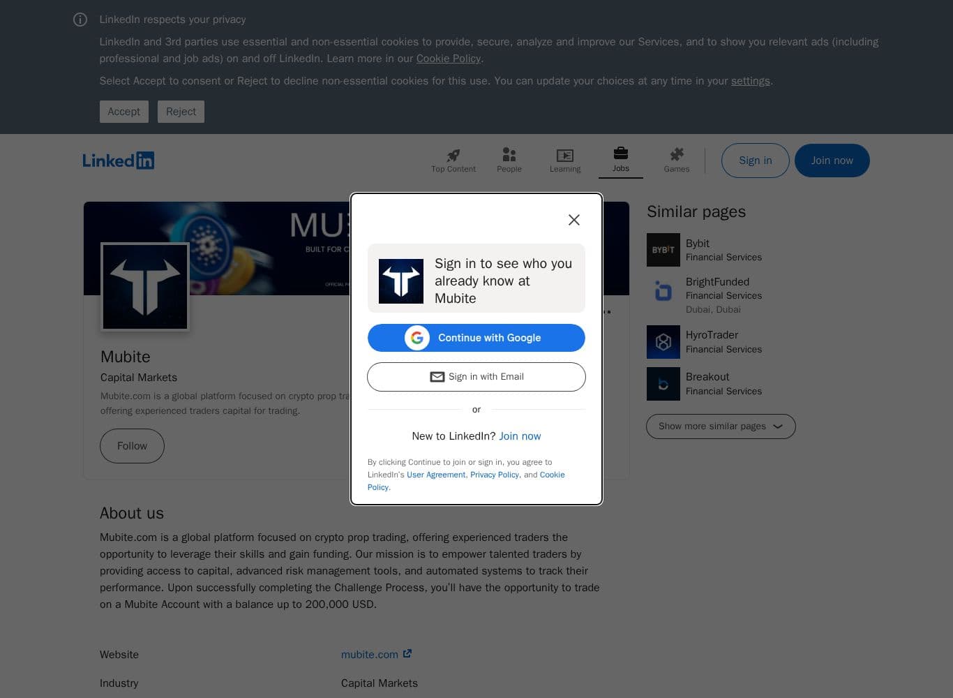 Official linkedin profile