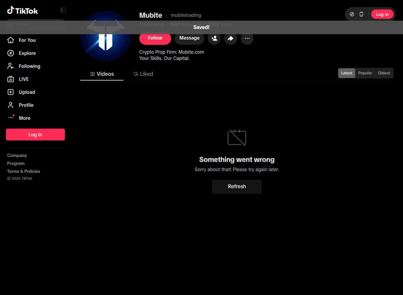 Mubite official TikTok profile