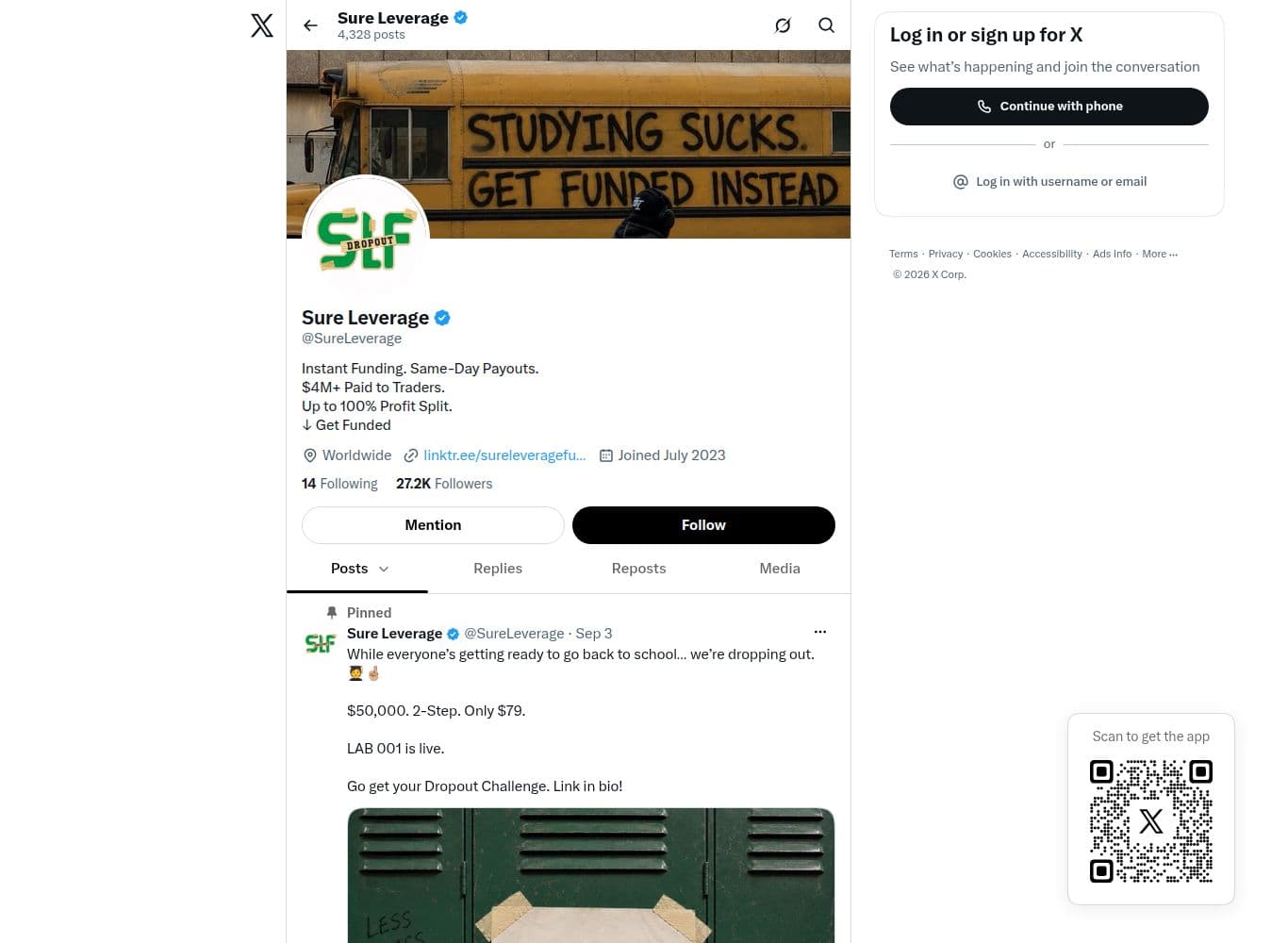 Official X account for Sure Leverage Funding