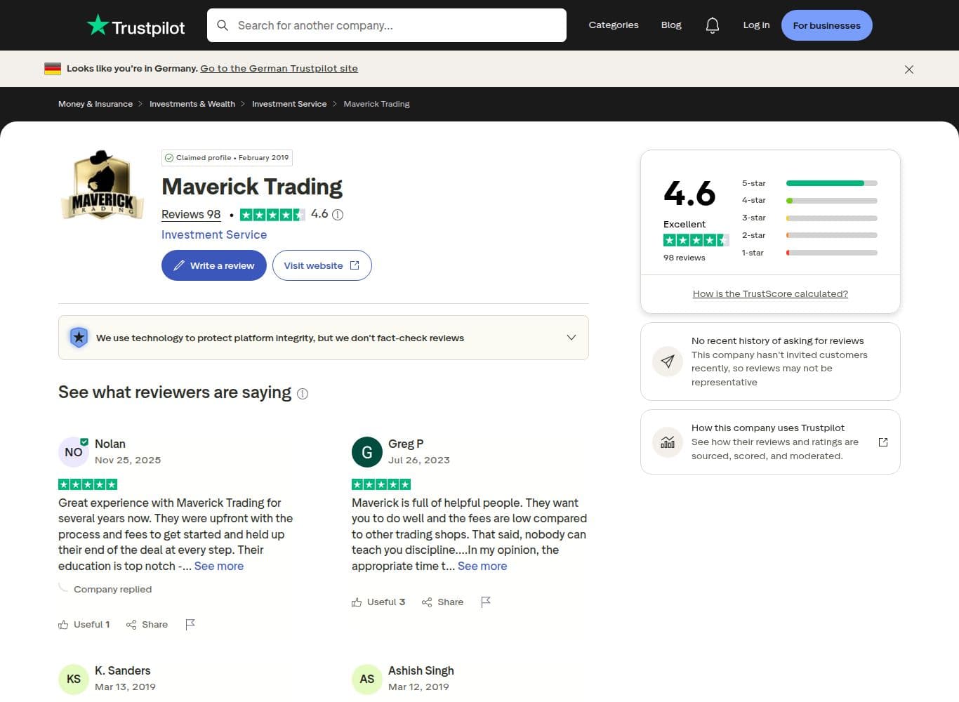 Every one and two star Trustpilot review, all concerning upfront cost or recruiting rather than any refused payout