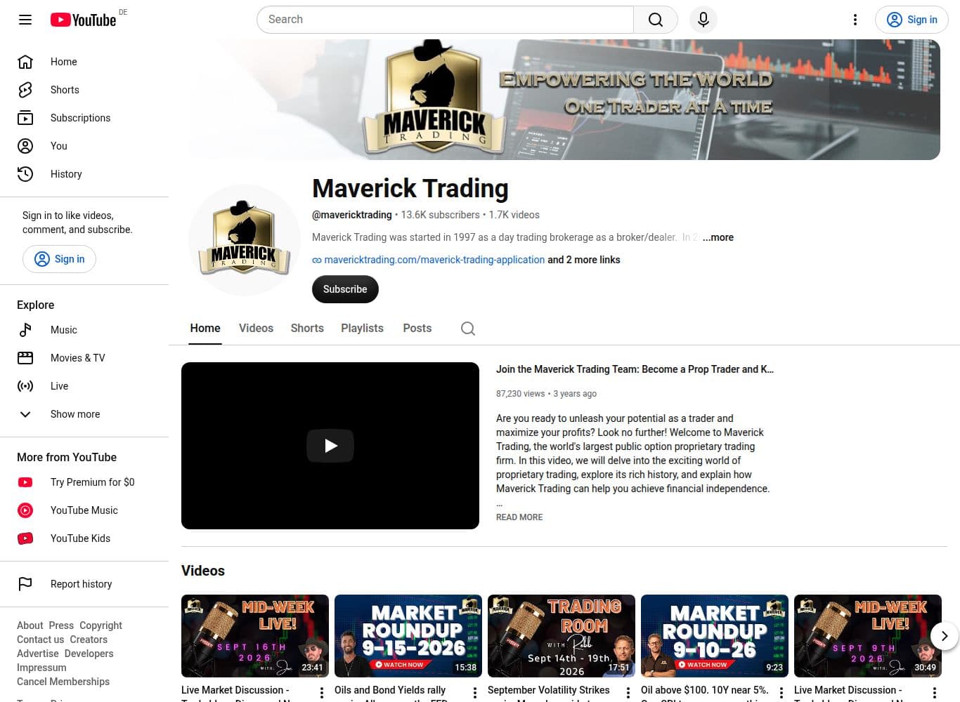 Official youtube profile