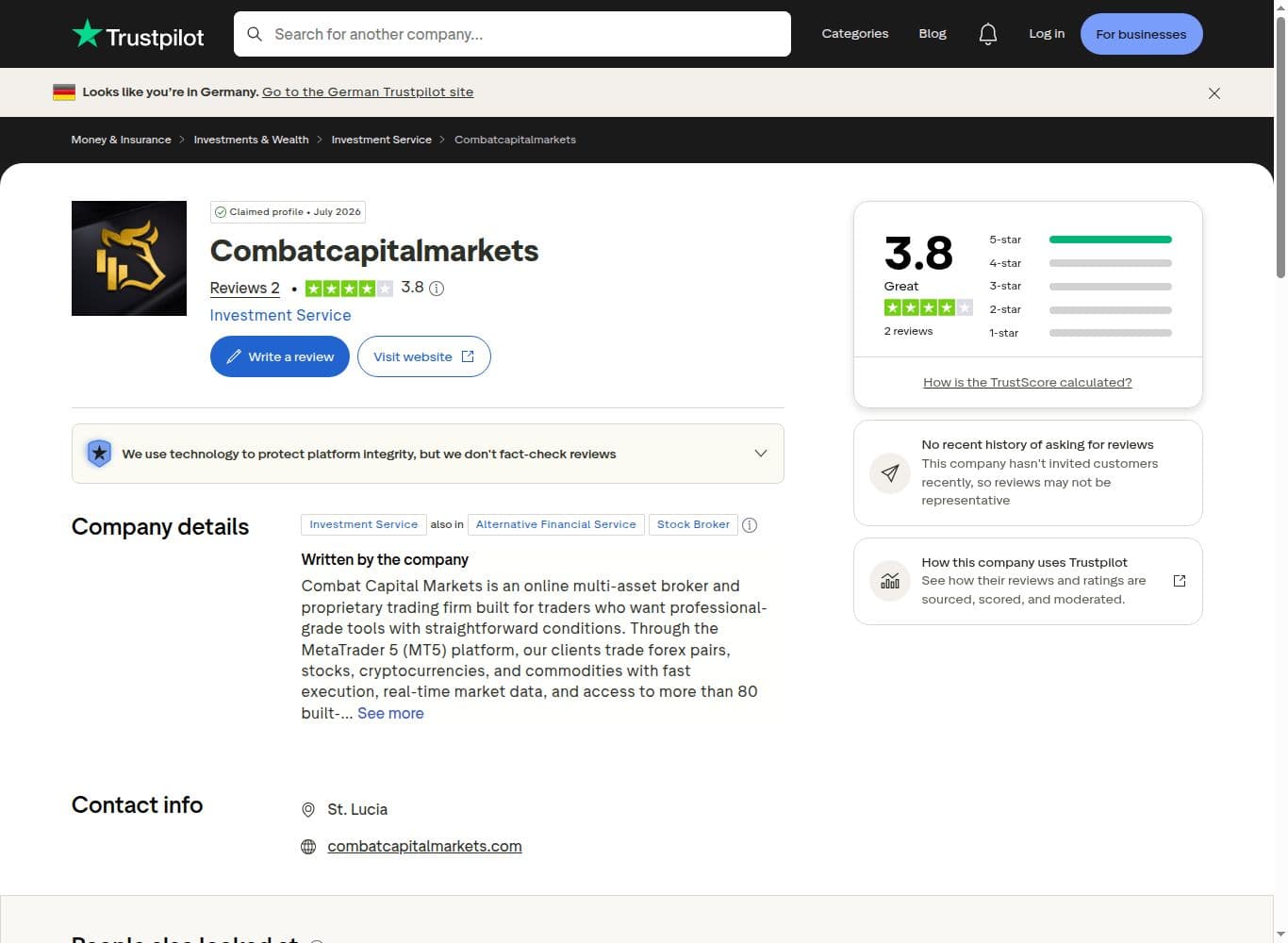 Official trustpilot profile