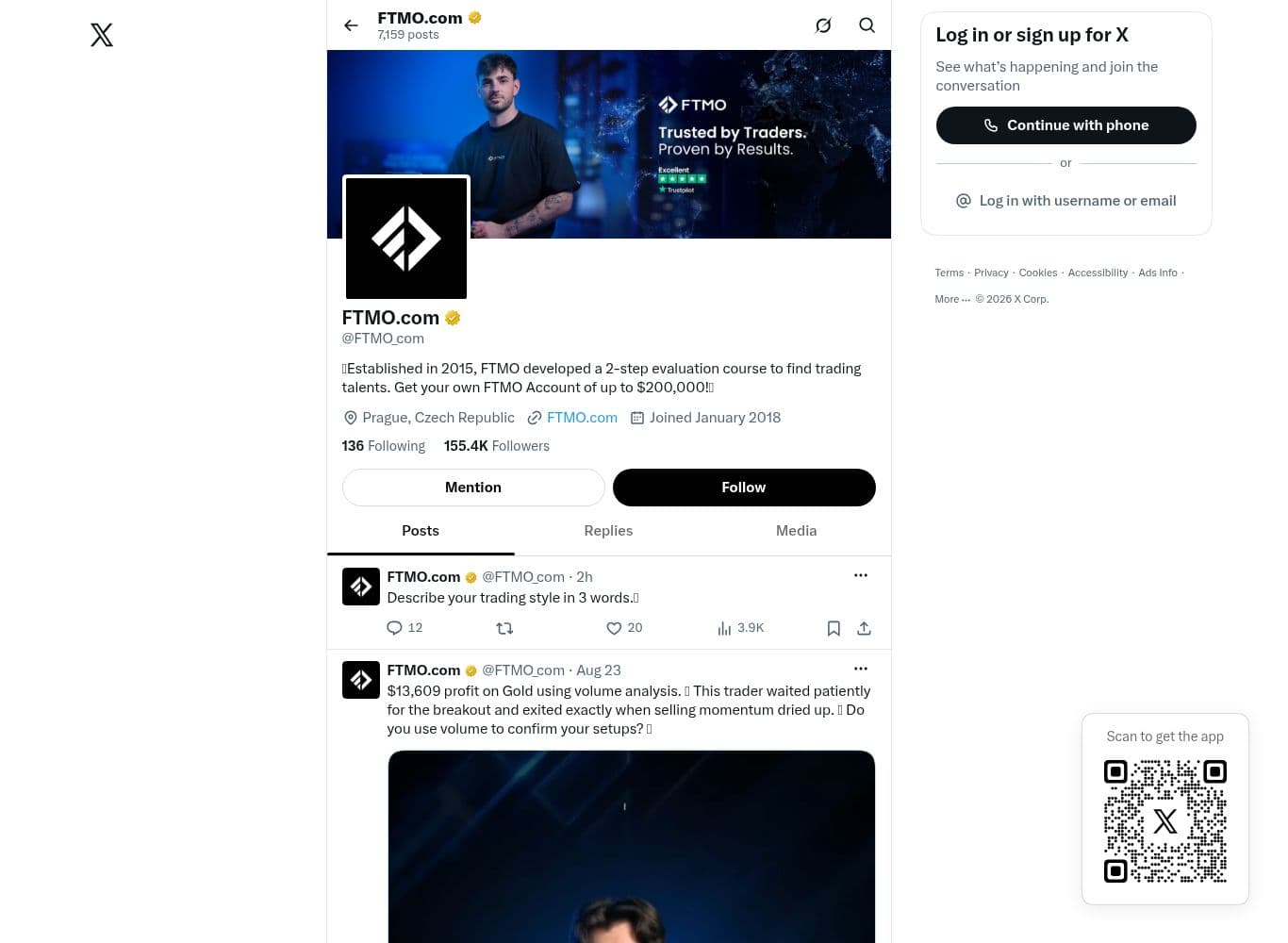 Official FTMO account on X