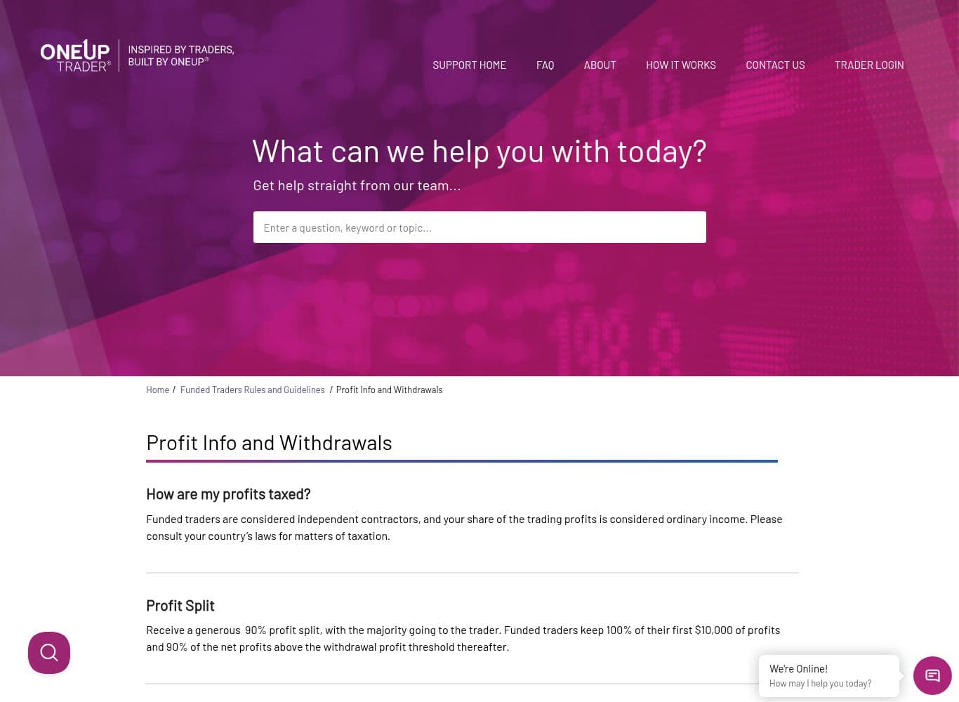 Published withdrawal policy: profit thresholds by account size, minimum transfer, wire and crypto rails and fees