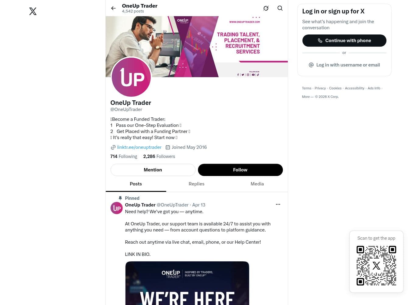 Official X profile linked from the firm's own footer