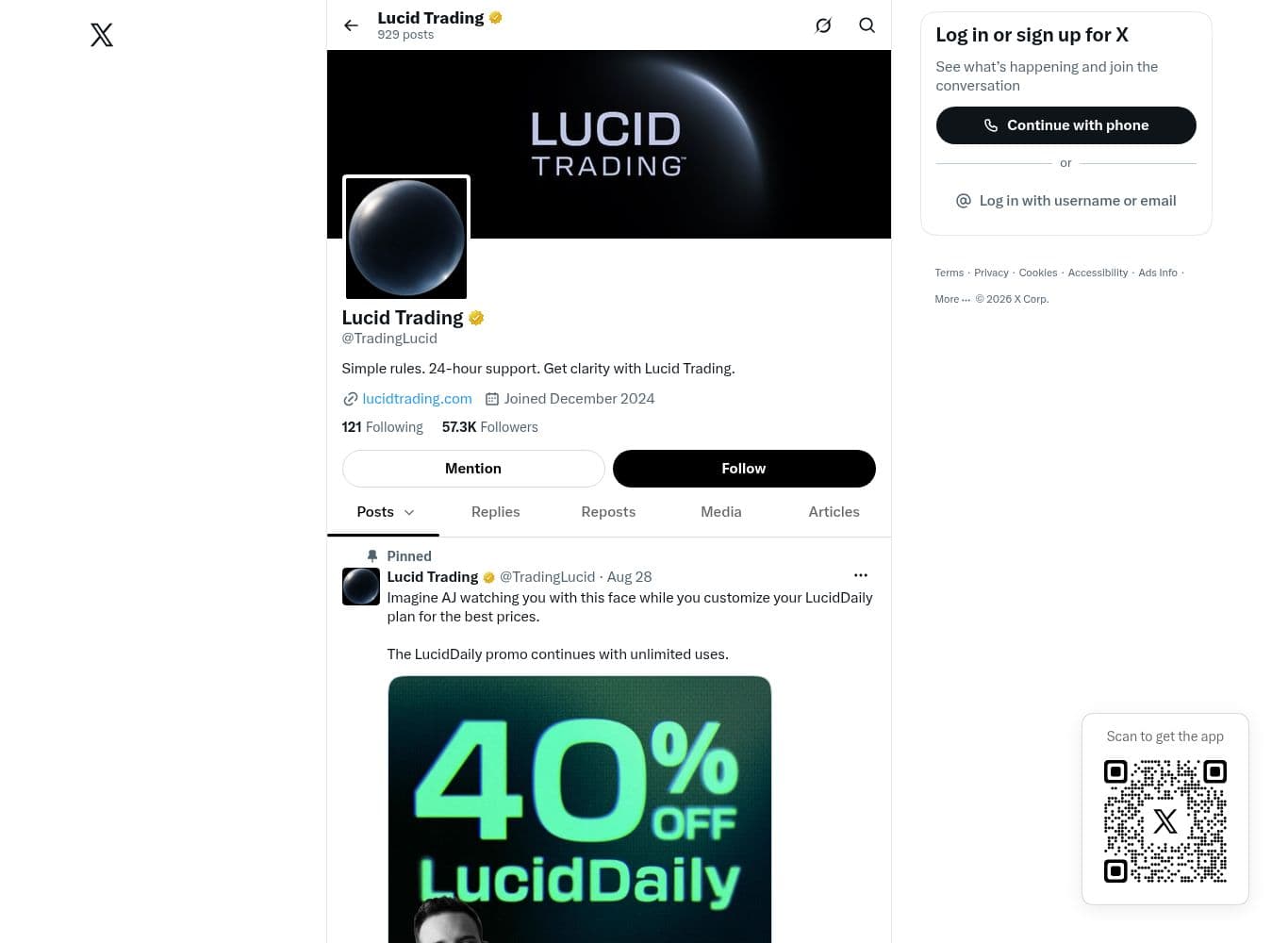Official Lucid Trading account on X
