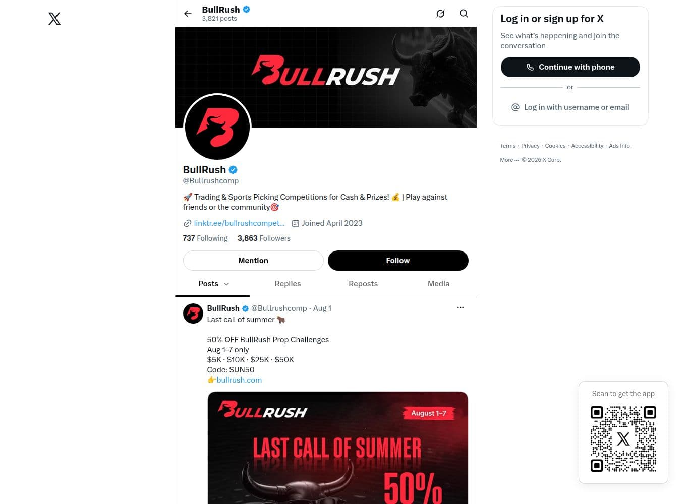 Official BullRush account on X