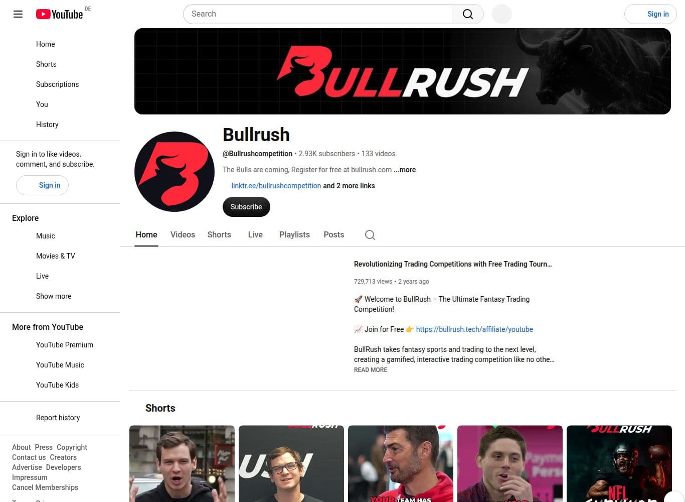 Official BullRush YouTube channel