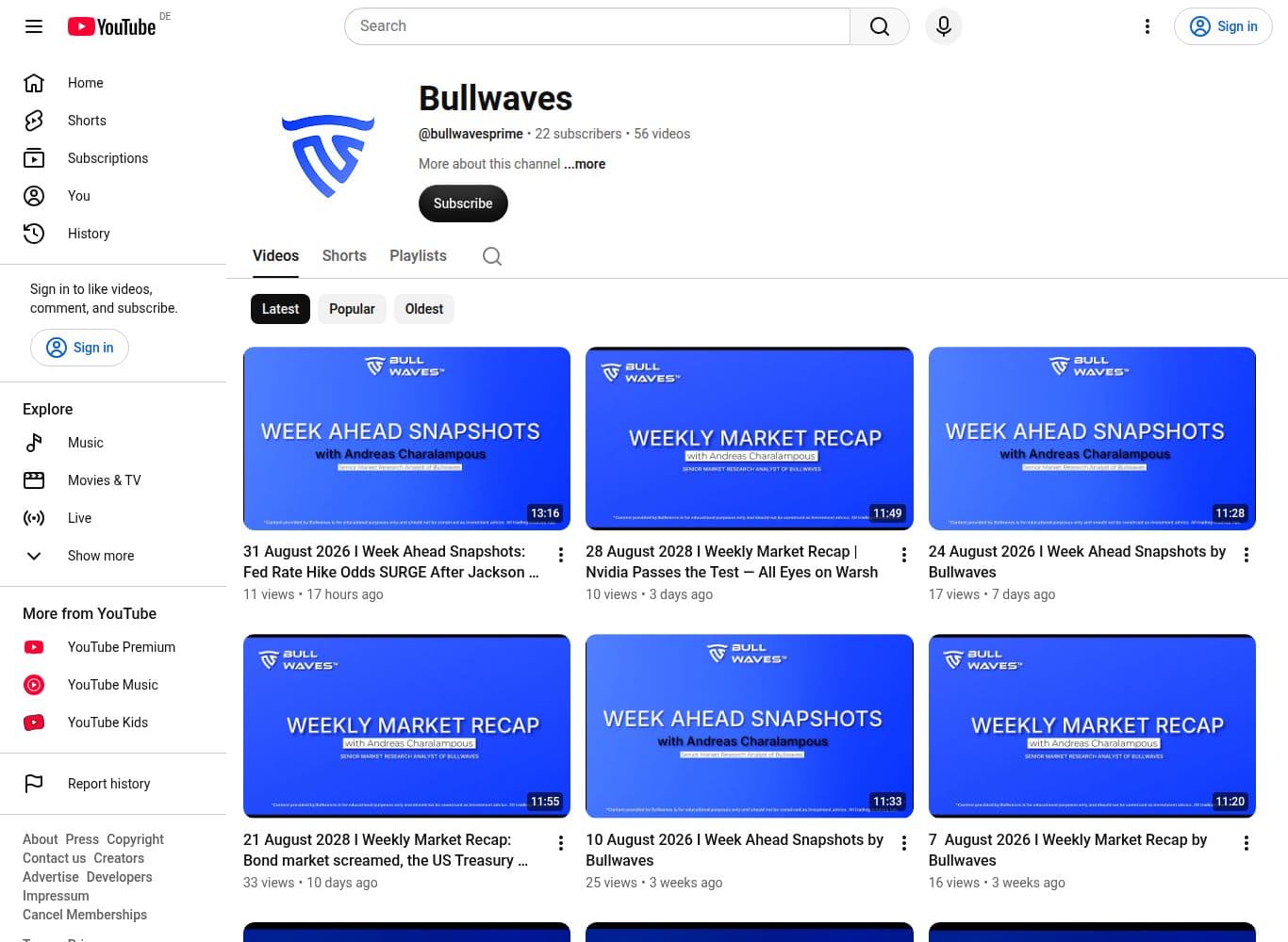 Official youtube profile