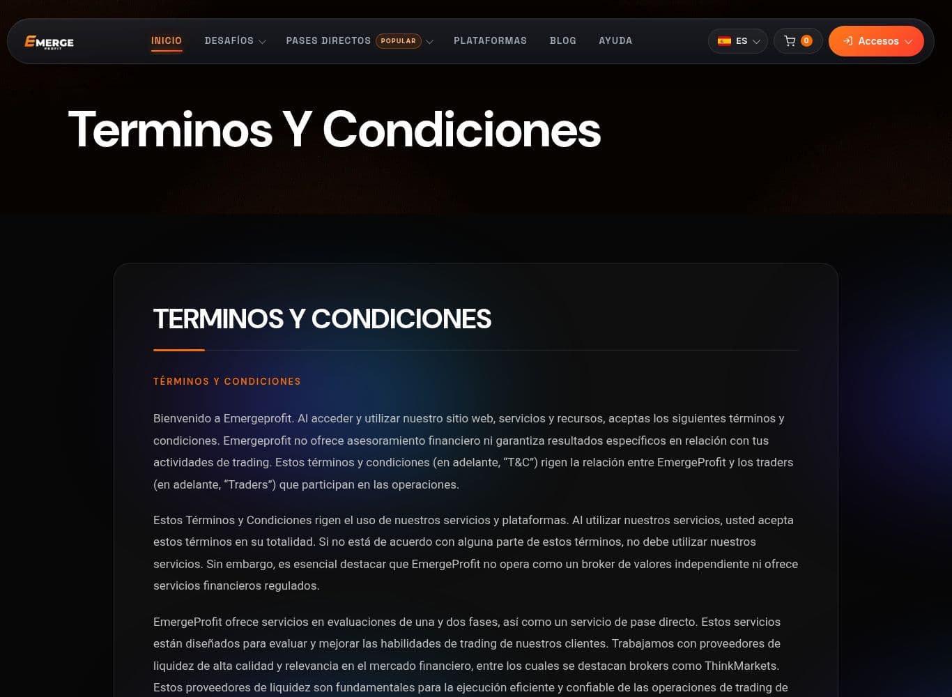 Terms and Conditions containing the amendment right and the discretionary withdrawal-denial clause