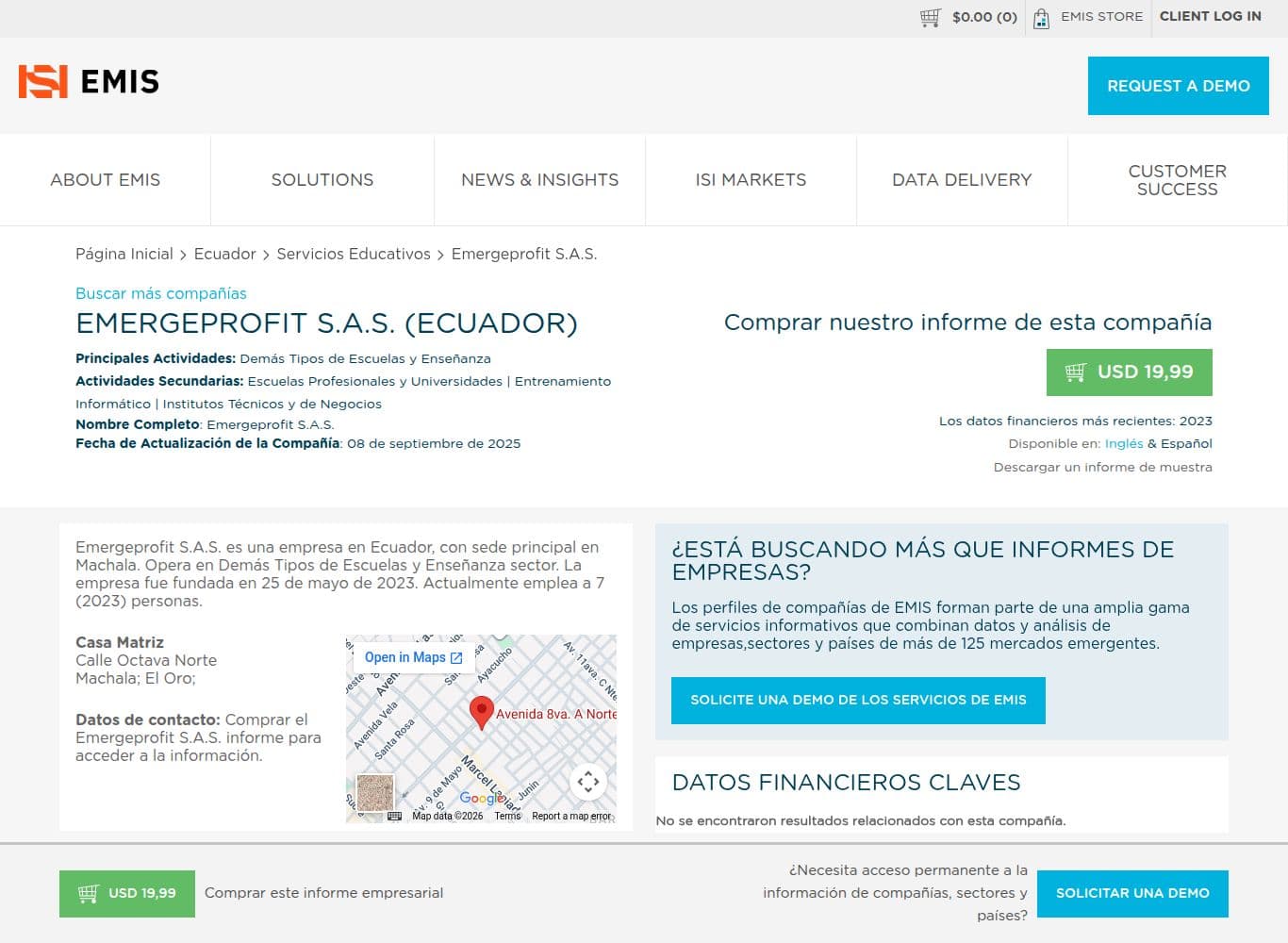 Company registry entry for EMERGEPROFIT S.A.S.